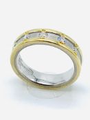 18ct gold half eternity ring, with 5 diamonds.