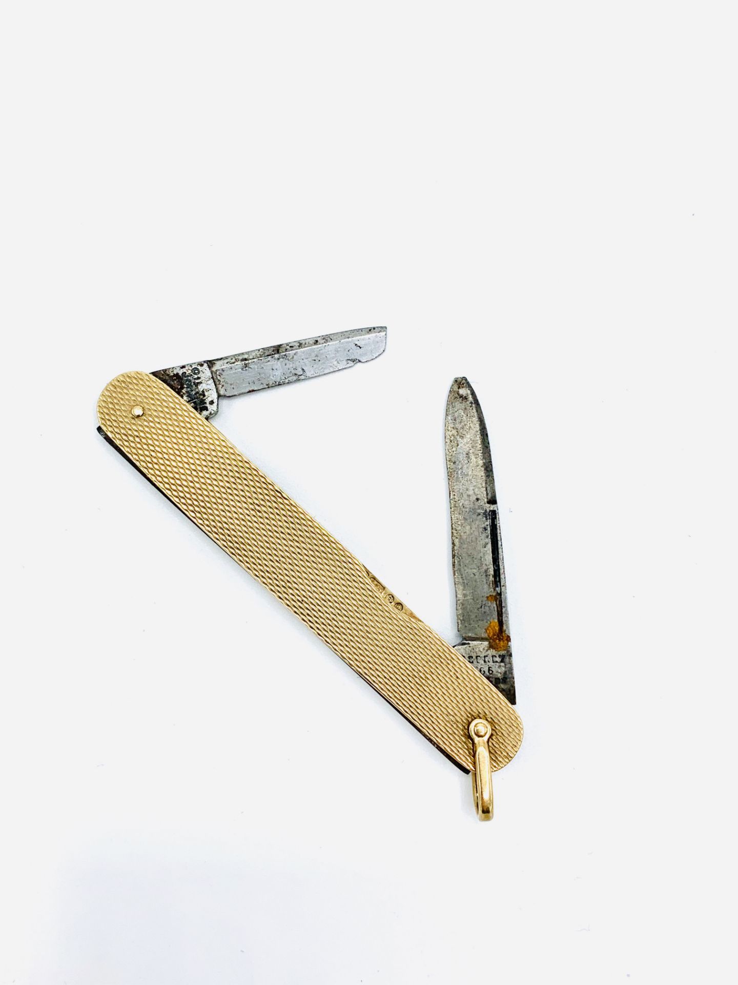 9ct gold machine turned case pocket knife by Asprey. - Image 4 of 4