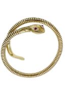 9ct gold snake bracelet with red stone eyes.