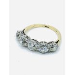 18ct gold and platinum 5 diamond half eternity ring.