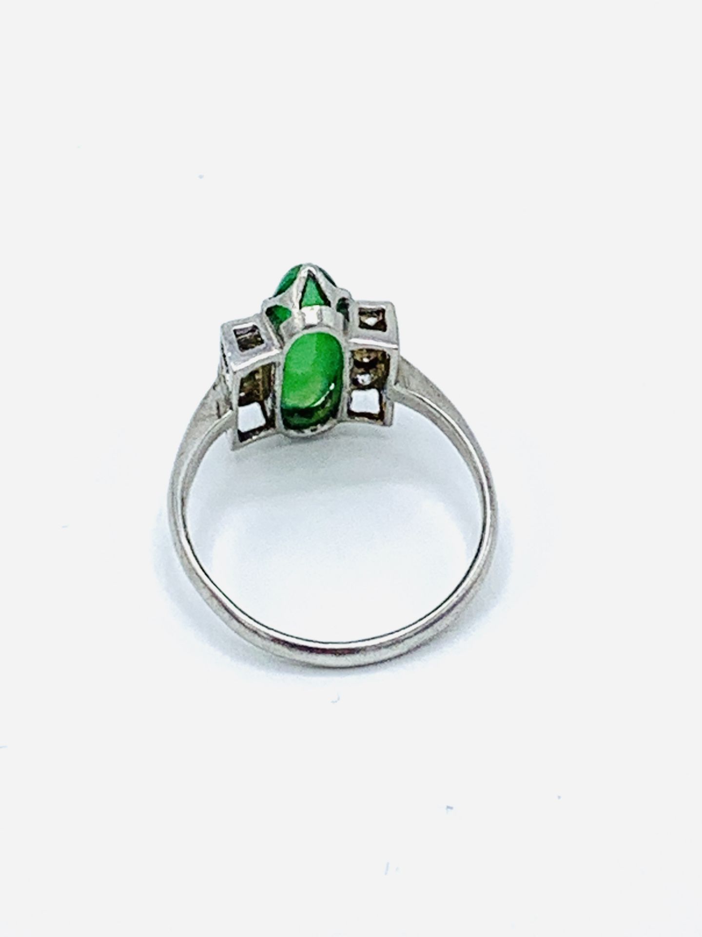 Jade and diamond ring. - Image 2 of 3