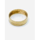 9ct gold wide wedding band.