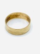 9ct gold wide wedding band.