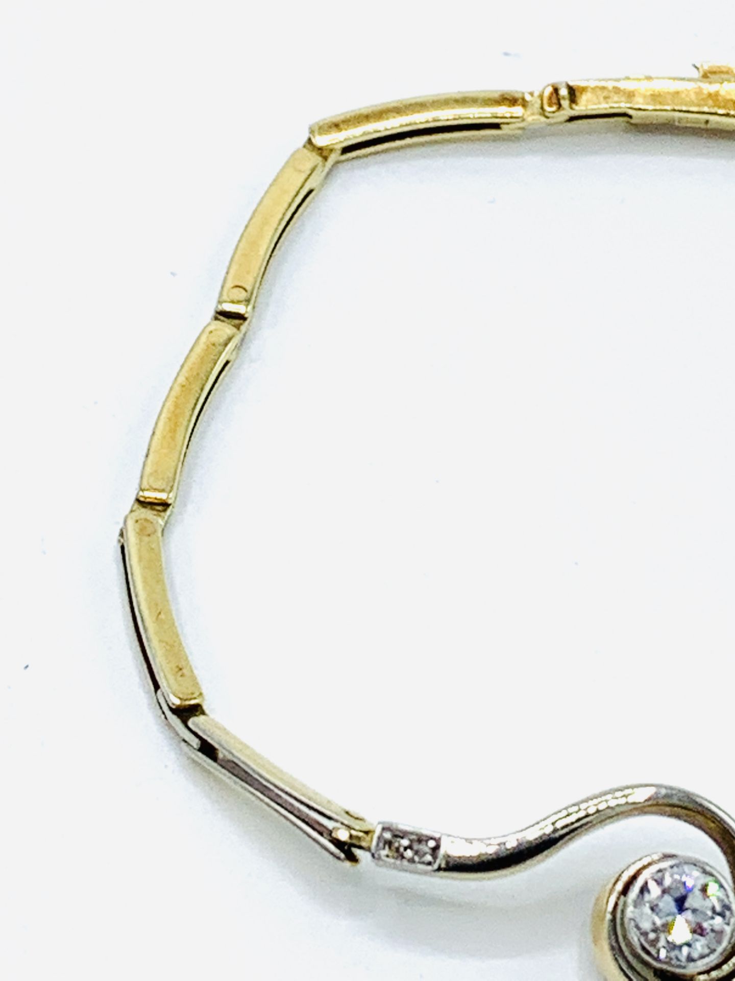 14ct gold and diamond bracelet. - Image 3 of 4