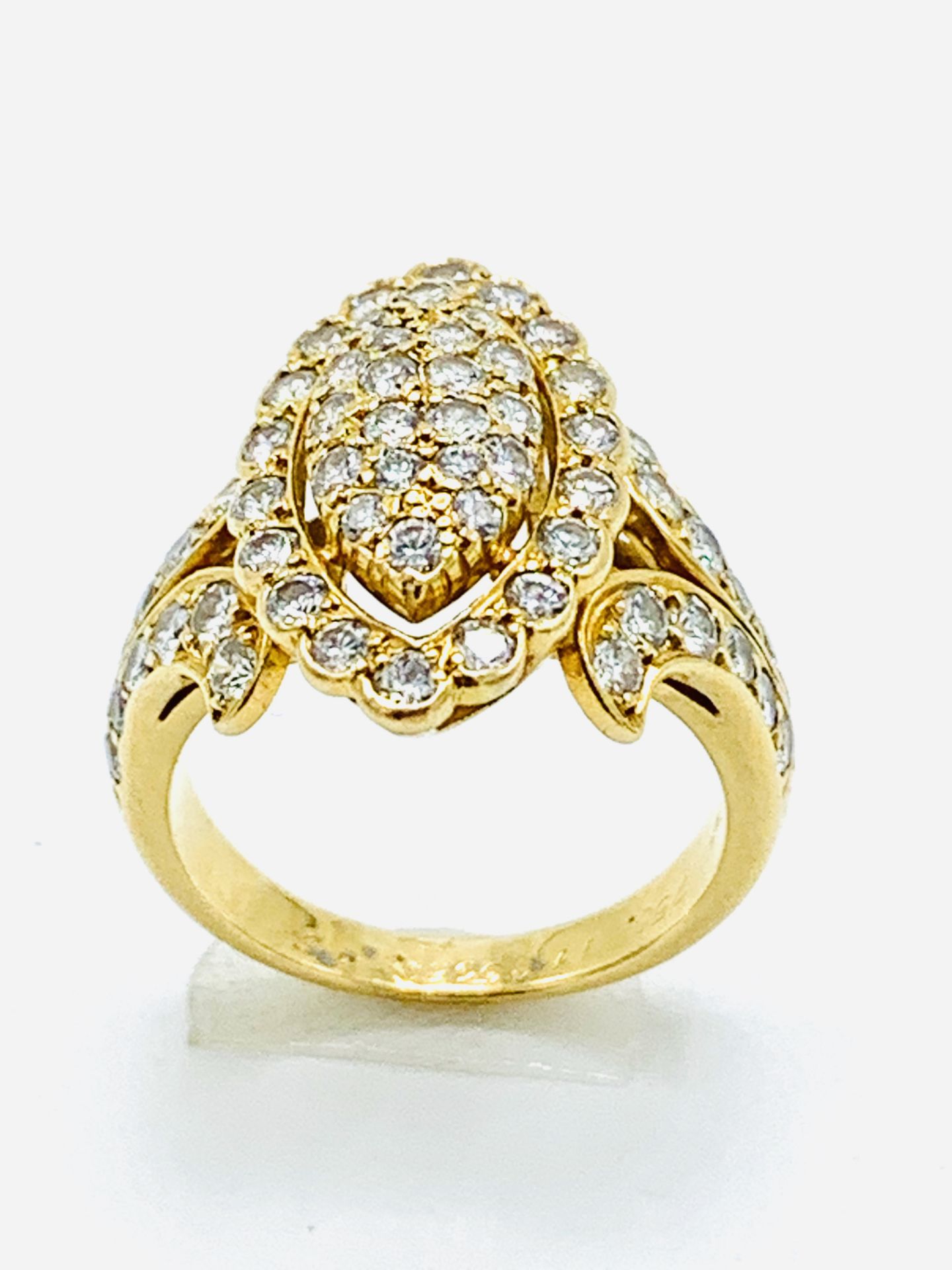 18ct gold Cartier marquise ring. - Image 5 of 5