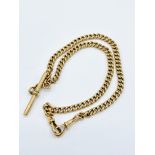 9ct gold double fob chain.