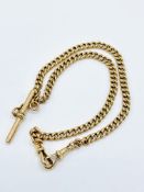 9ct gold double fob chain.