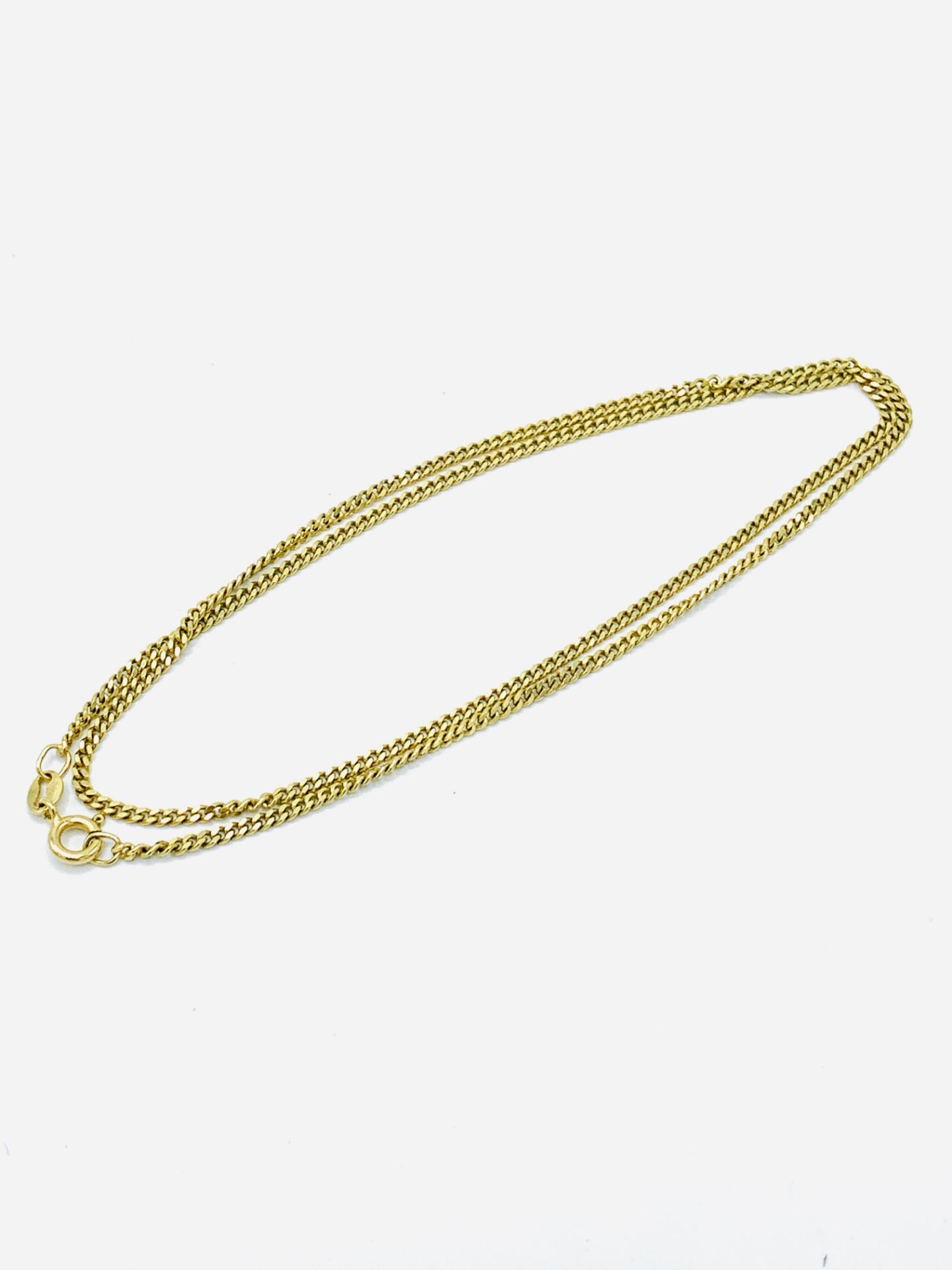 9ct gold flat chain necklace.