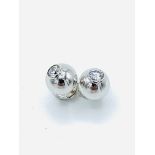 Cartier 18ct white gold and diamond stud earrings.