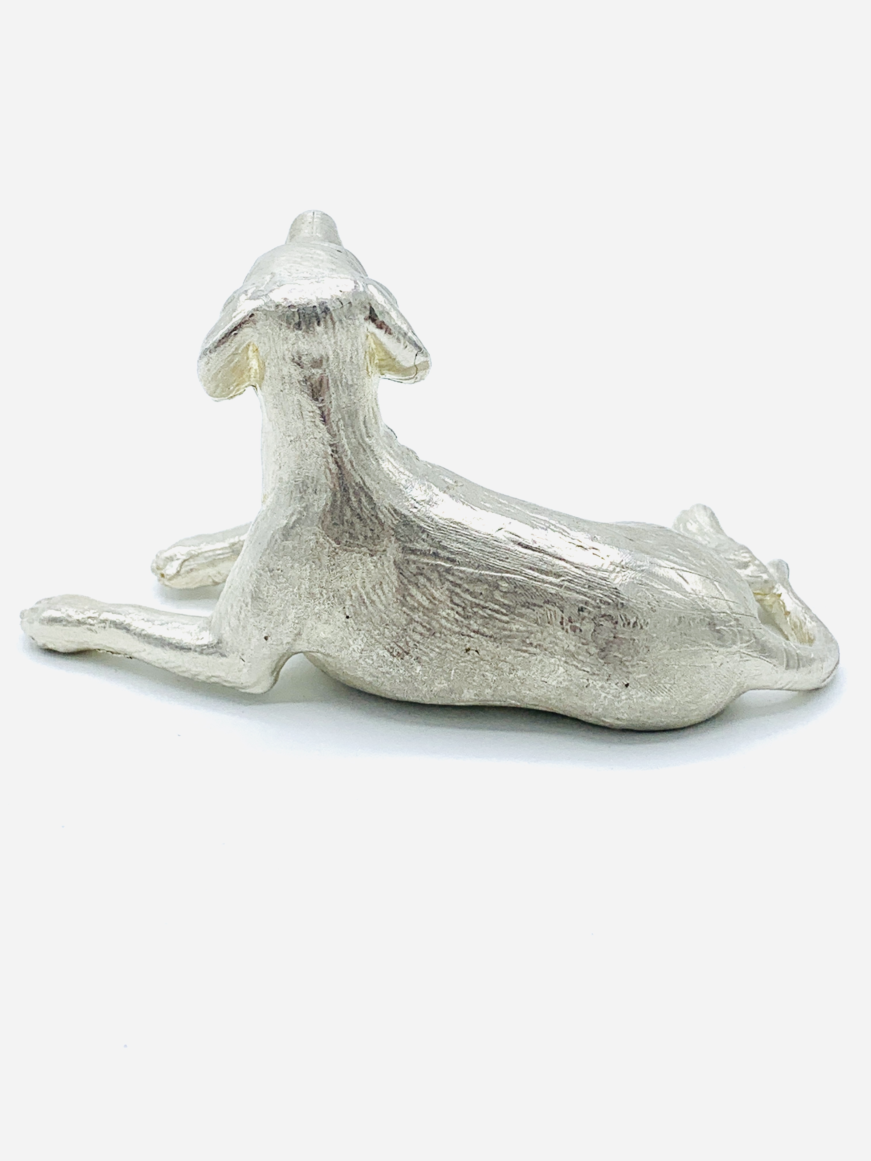 Silver dog sculpture. - Image 3 of 4