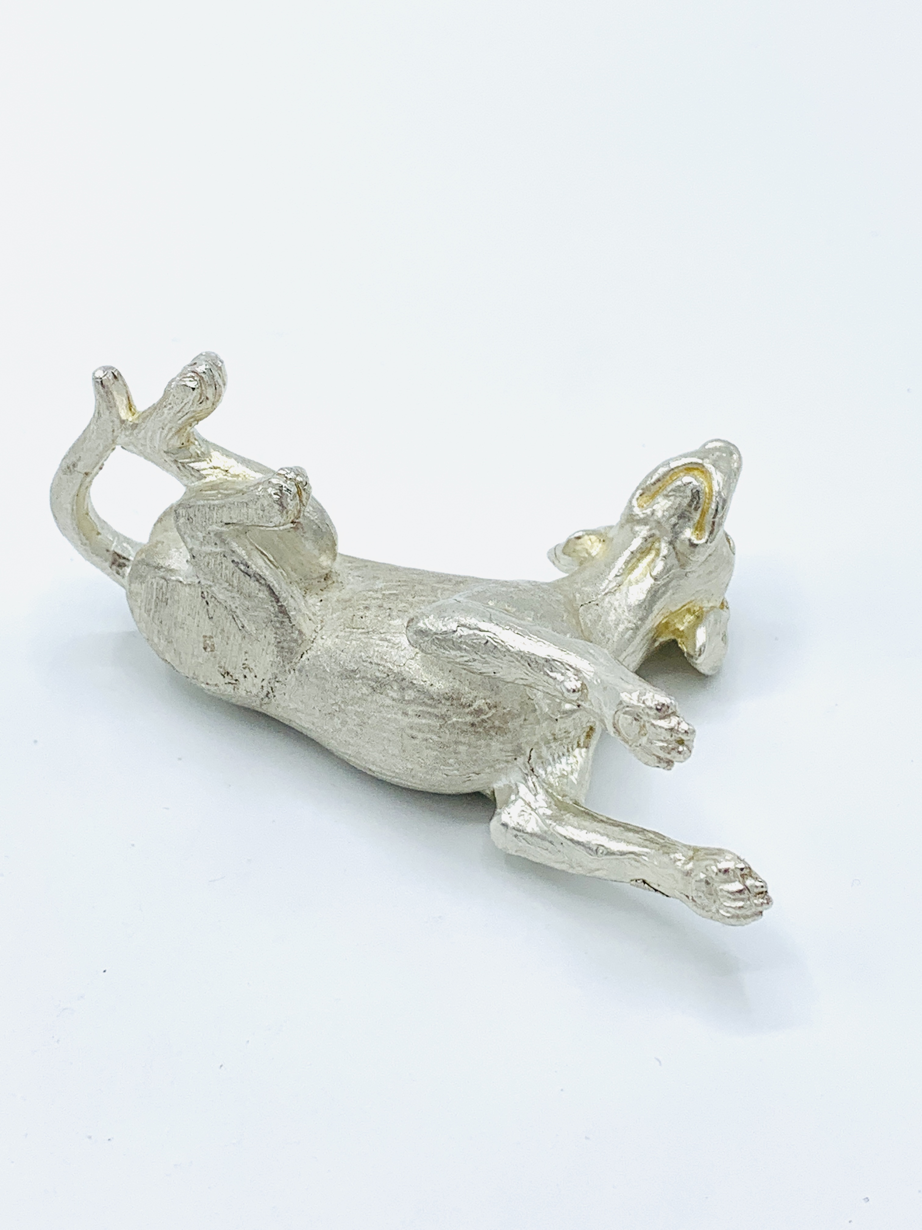 Silver dog sculpture. - Image 4 of 4