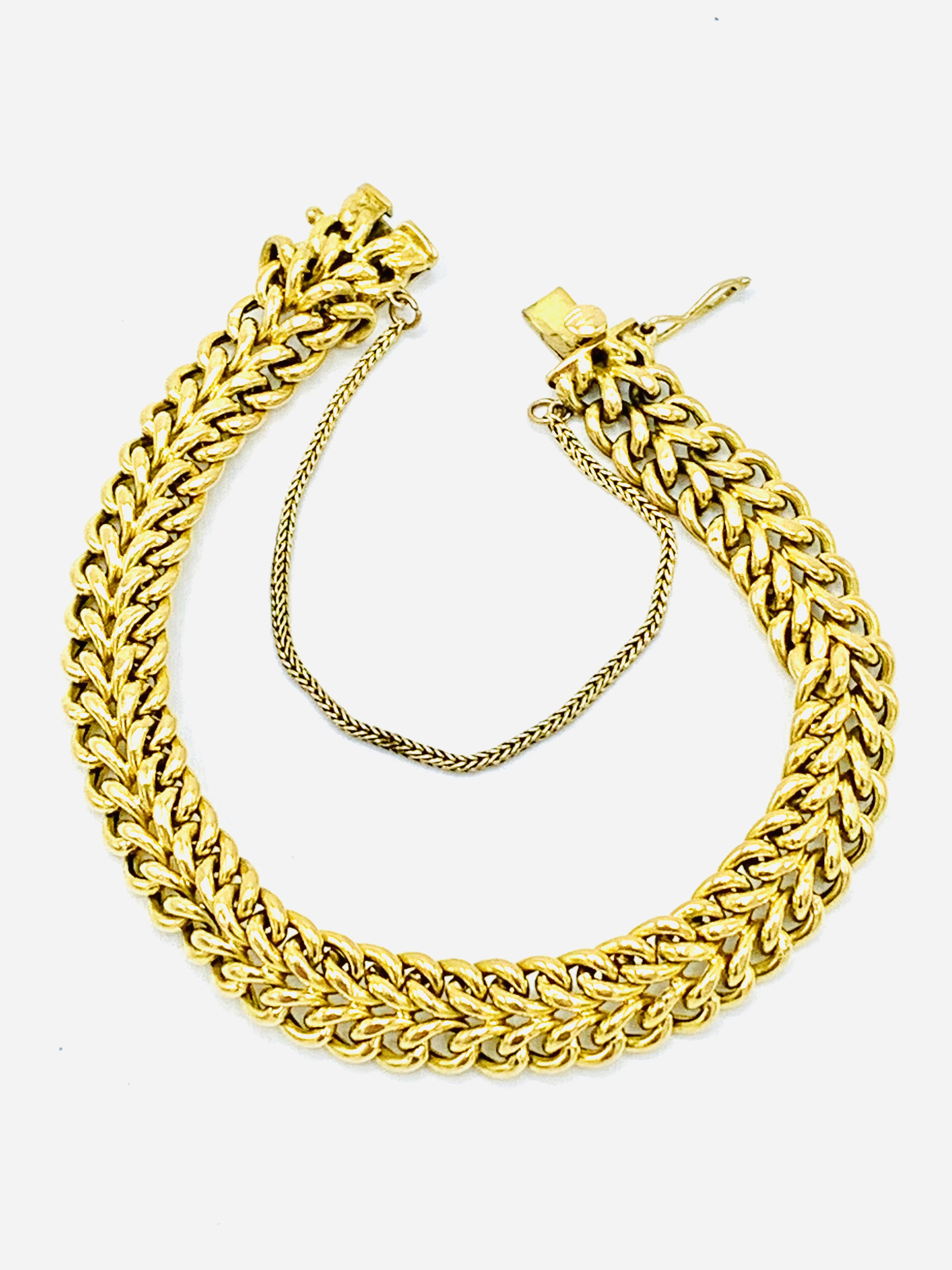 375 gold double chain bracelet