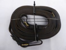 Set of leather driving reins for a Shetland pony