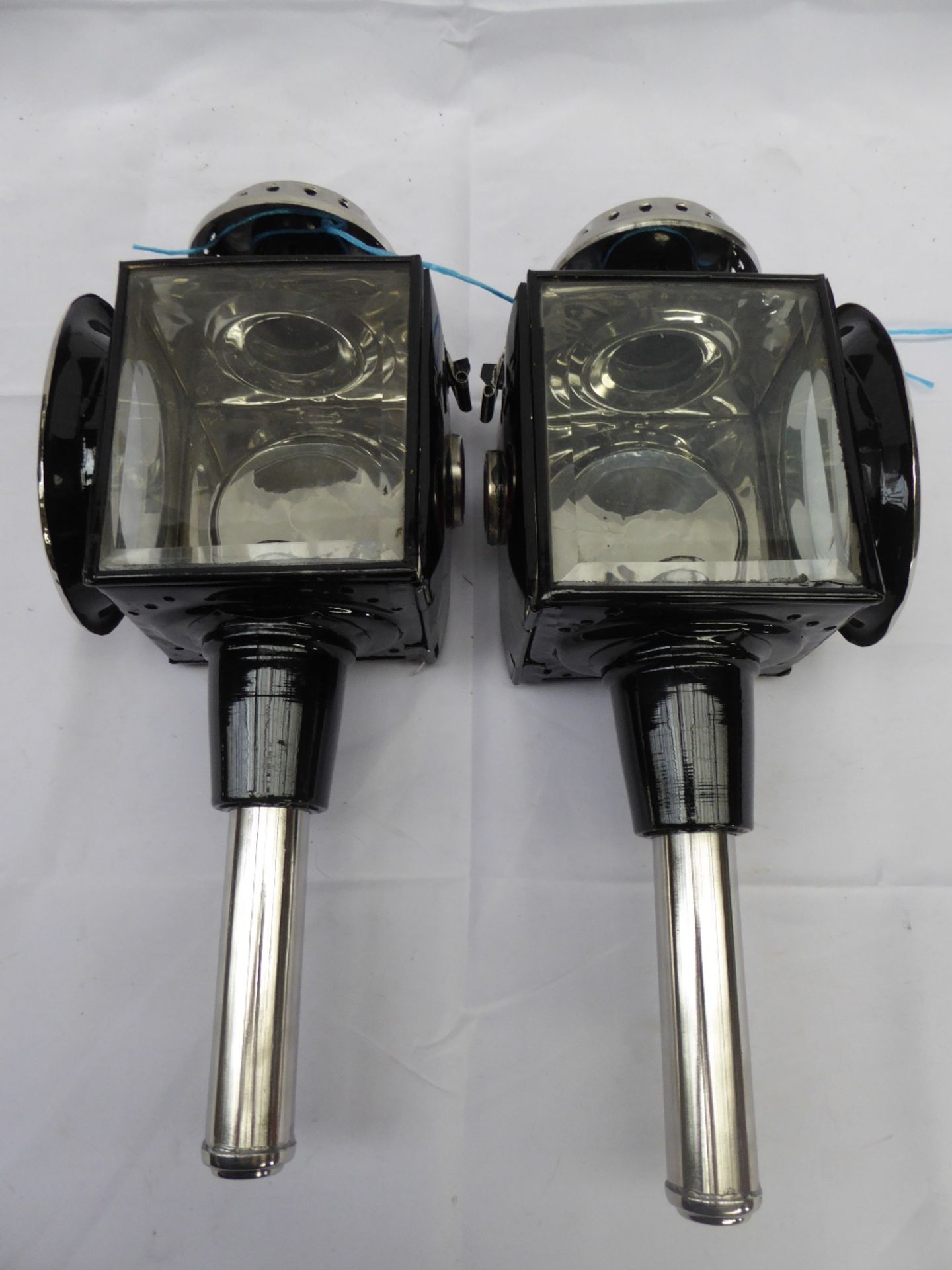 Pair of carriage lamps with oval fronts - carries VAT - Image 2 of 2