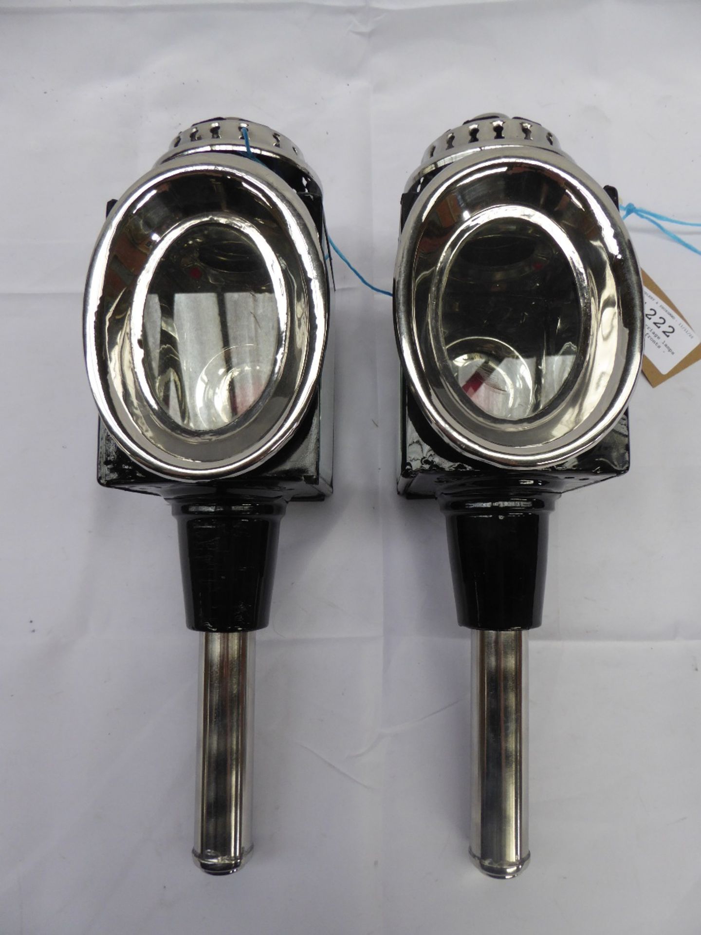 Pair of carriage lamps with oval fronts - carries VAT