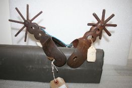 2 large rowelled spurs