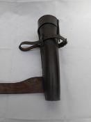 Leather hunting flask case; no flask - carries VAT