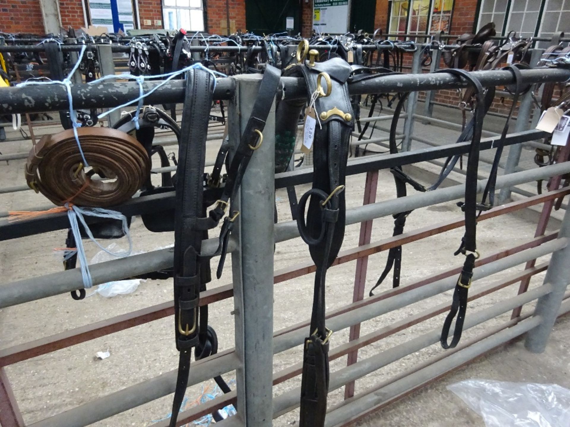 Set of black/brass harness to fit a 13 to 14hh pony - carries VAT.