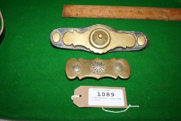 2 decorative brass hame plates