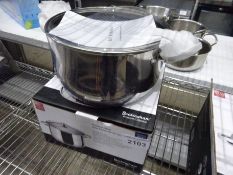 New stainless steel Buckingham deep casserole pot, 6ltr, 24cms.