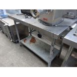 Stainless steel preparation table with under shelf, 120cms.