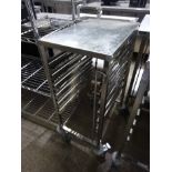 6 tier stainless steel tray trolley.