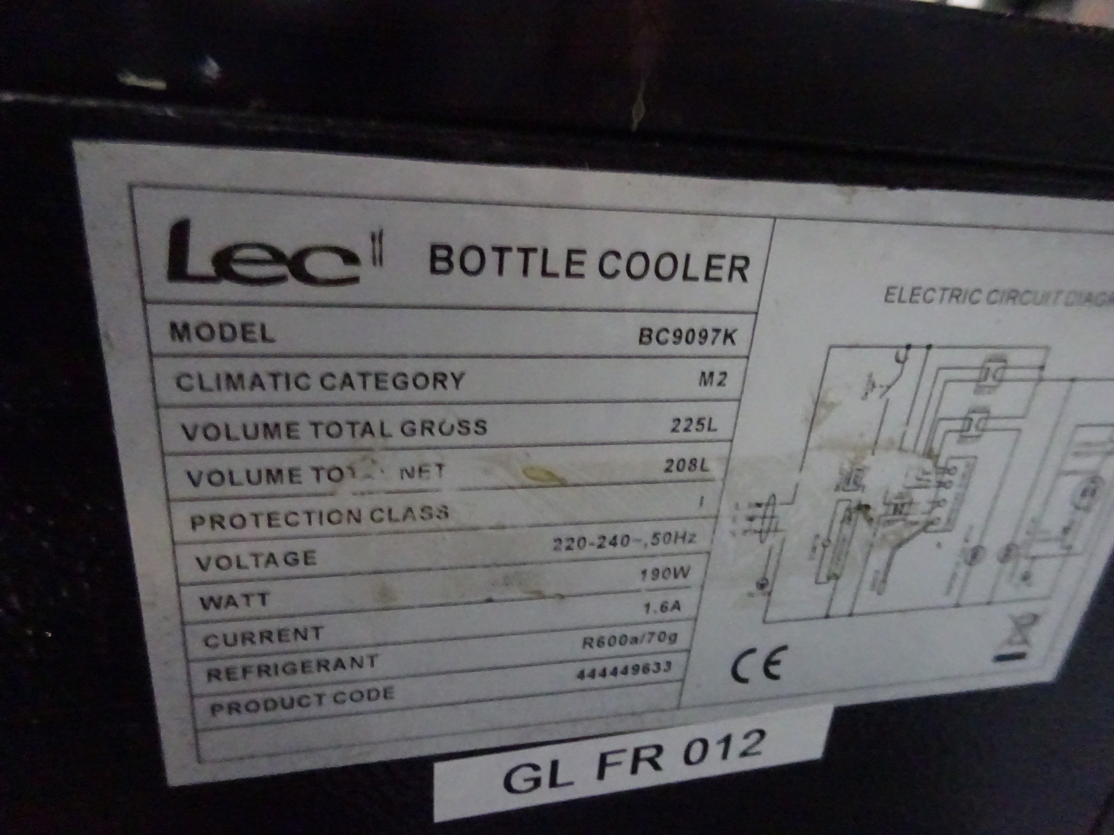 LEC BC9097K under counter bottle fridge. - Image 3 of 4