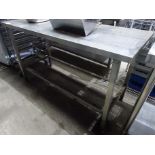 Stainless steel prep table, 150cms.