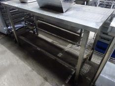 Stainless steel prep table, 150cms.