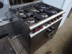 Moorwood Vulcan natural gas 6 burner oven on castors.