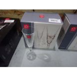 6 new Melodia crystal champagne flutes.