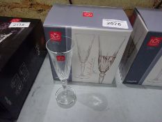 6 new Melodia crystal champagne flutes.