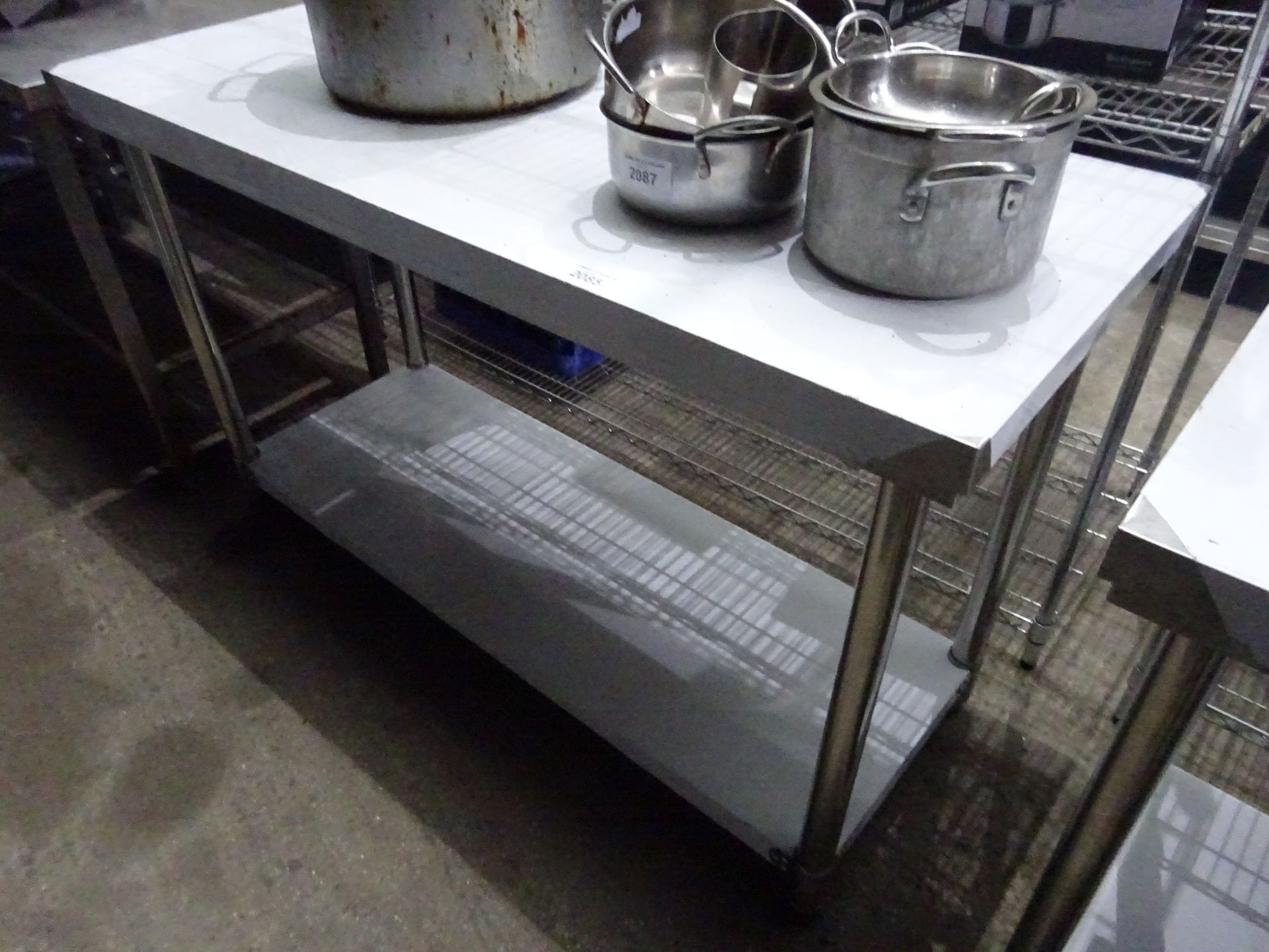 New stainless steel prep table with under shelf, 150cms.