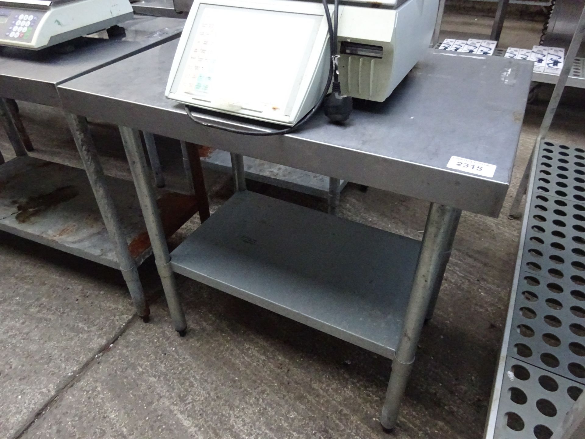 Stainless steel preparation table with under shelf, 90cms.