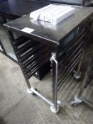 6 tier stainless steel tray trolley.