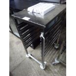 6 tier stainless steel tray trolley.