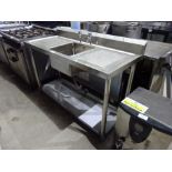 New Diaminox single bowl, double drainer sink with taps, 145cms.