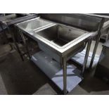 Diaminox single bowl, single drainer sink, 120cms.