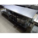 Stainless steel prep table with under shelf, 150cms.