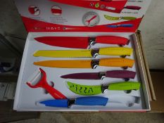 Coloured knife set.