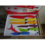 Coloured knife set.