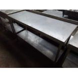 Stainless steel preparation table with under shelf, 150cms.