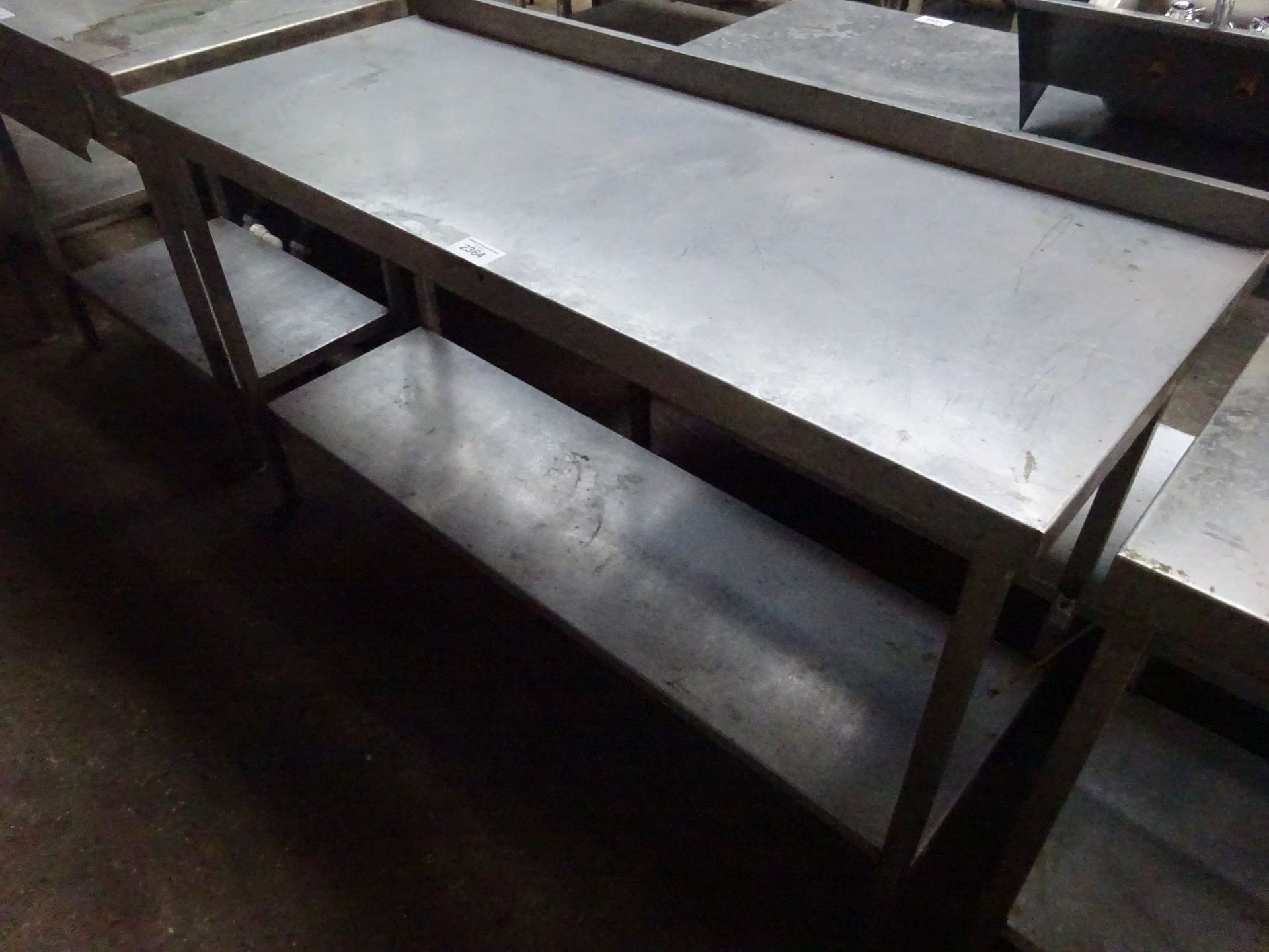 Stainless steel preparation table with under shelf, 150cms.