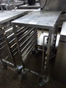 6 tier stainless steel tray trolley.