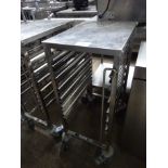 6 tier stainless steel tray trolley.