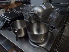 Kitchen Aid variable speed mixer with three bowls.