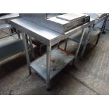 Stainless steel preparation table with under shelf.