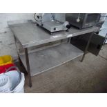 Stainless steel preparation table with under shelf.