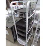 8 tier tray trolley.