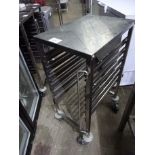 6 tier stainless steel tray trolley.